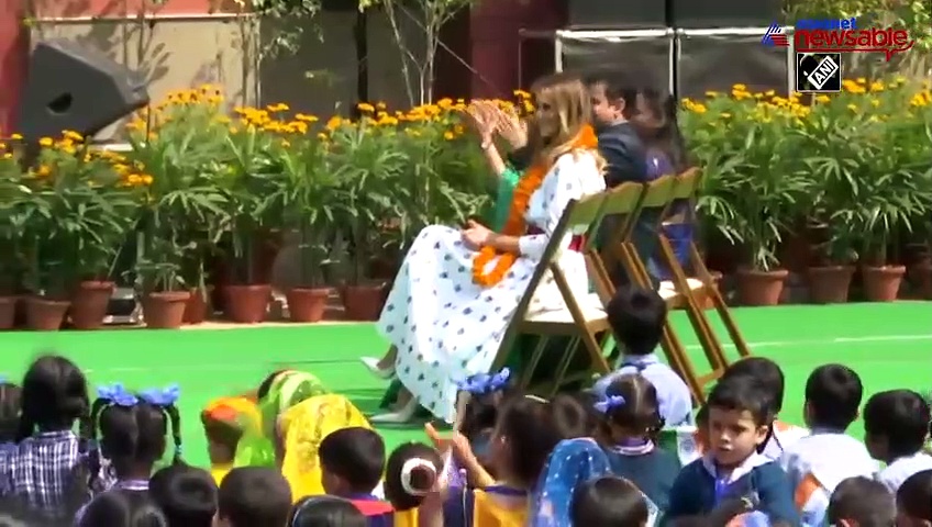 Watch: Melania Trump enjoys folk dance performance by school children