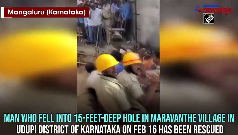 Land around borewell collapses; Man falls into 15-feet deep hole