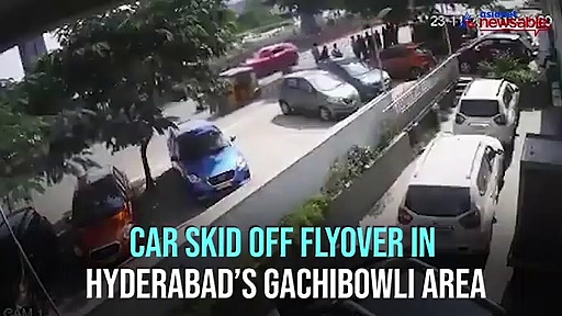 Hyderabad: Car crashes after skidding off flyover, 1 dead