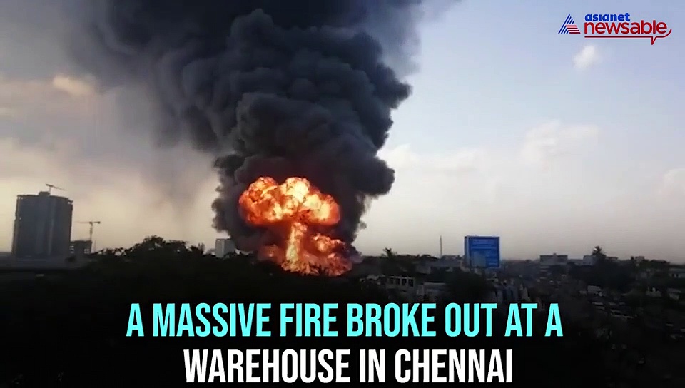 Massive fire breaks out at oil warehouse in Chennai; 12 Fire tenders rushed to the spot