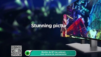 Monitor da HP tem webcam com recurso de rastreamento