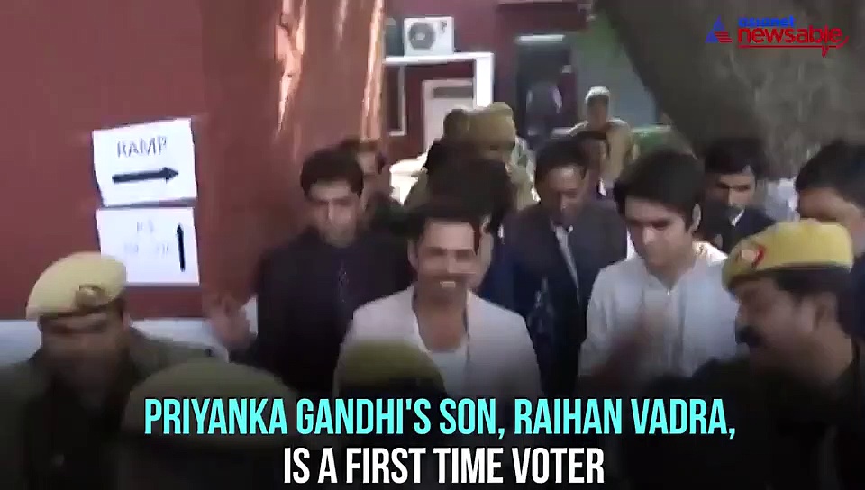 Delhi elections 2020: Priyanka Gandhi's son Raihan Vadra gets his finger inked for the first time