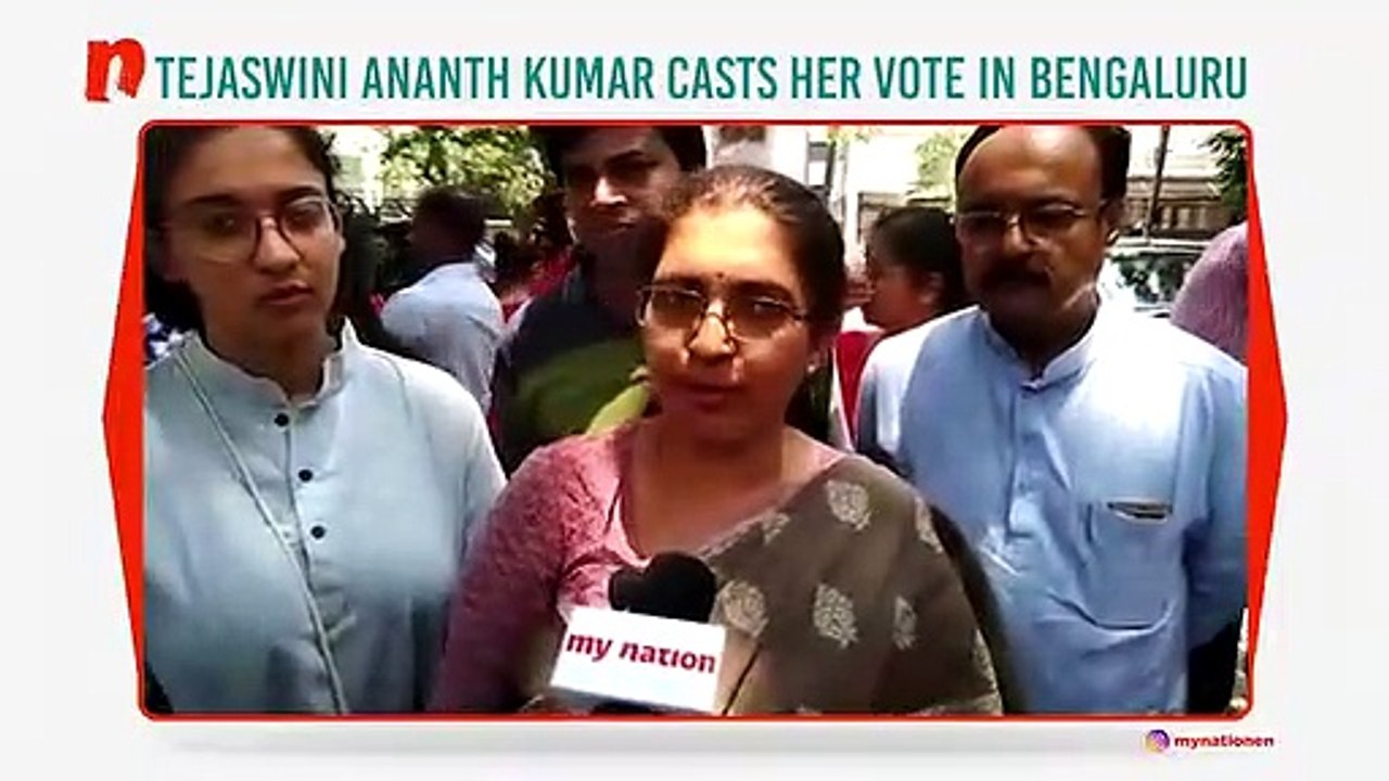 Tejaswini Ananth Kumar casts her vote in Bengaluru