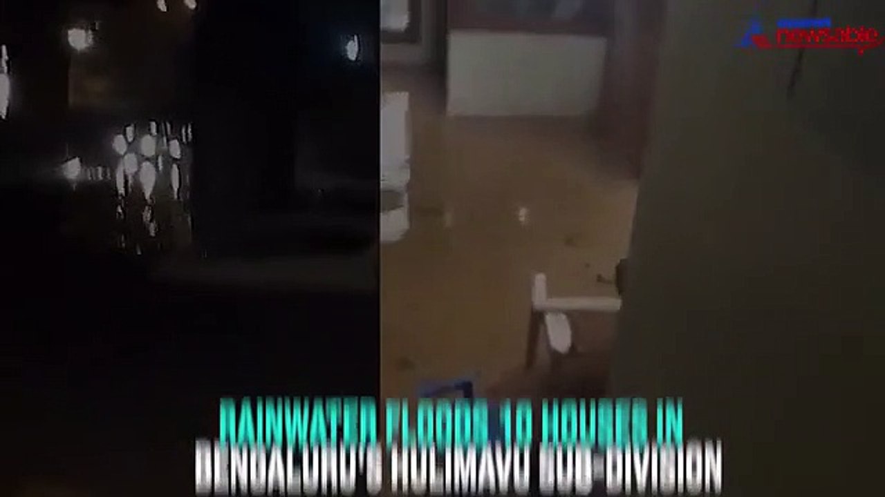 Rainwater floods houses
