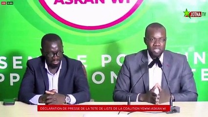 Sonko menace : "Il revient au peuple de se montrer déterminé pour que la liste de YEWWI à Dakar soit validée"