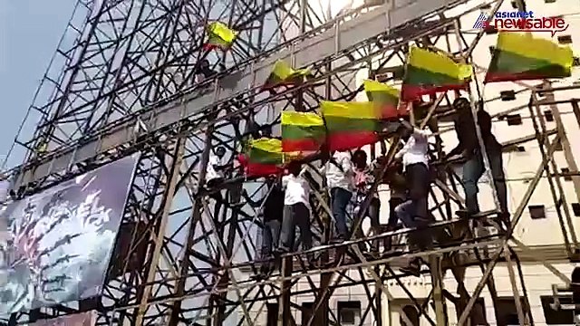 Chennai: Group stages protest in front of Ega Cinemas, demands formation of Cauvery Board