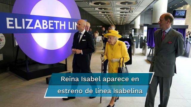 Tras problemas de salud, Reina Isabel sorprende y aparece para inaugurar línea de metro en Londres