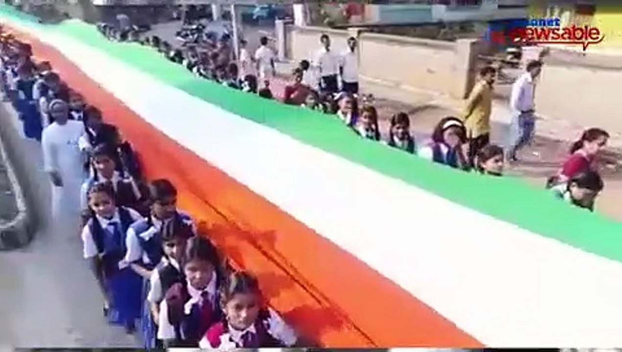 Republic Day: A 1000-metre national flag carried on the streets of Karnataka