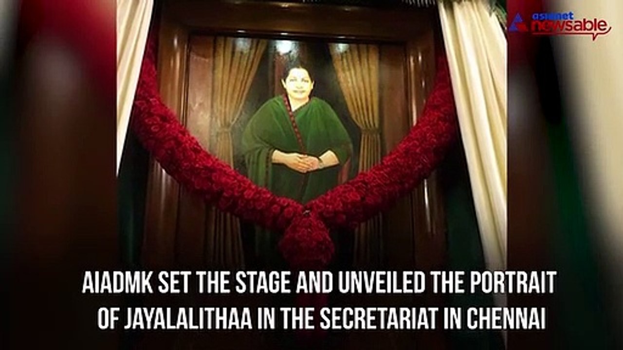 Jayalalithaa's portrait unveiled, DMK MLA questions convict's picture