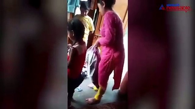 Shocking video: Stepmother brutally thrashed Stepmother brutally thrashed in a gunny bag