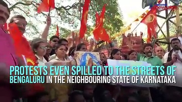 Bengaluru's Ayyappa devotees protest over Sabarimala, ask Kerala CM to resign