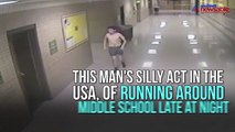 Man arrested after found running through school in nothing but his underwear