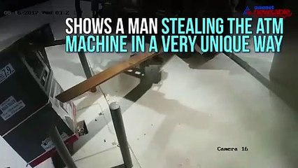 A forklift is all this man needed to steal this ATM