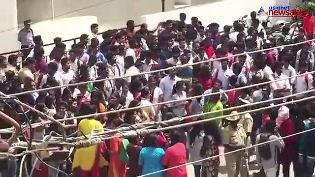Students of CMR college protests outside campus in Bengaluru
