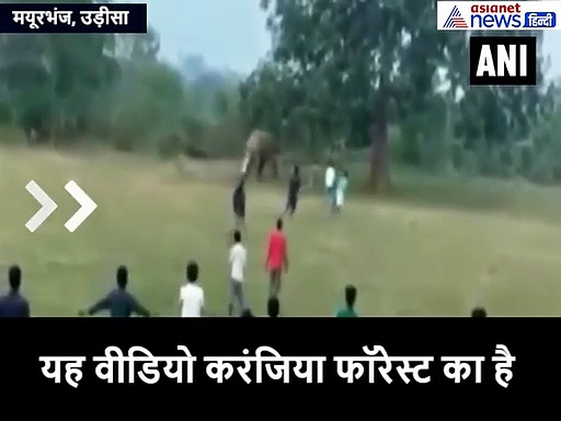 शॉकिंग वीडियो: गांव से खदेड़े जाने पर गुस्से में आया हाथी, उल्टे पांव भागे लोग