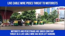 Bengaluru: Hanging cable wire a threat to pedestrians, motorists on Domlur flyover