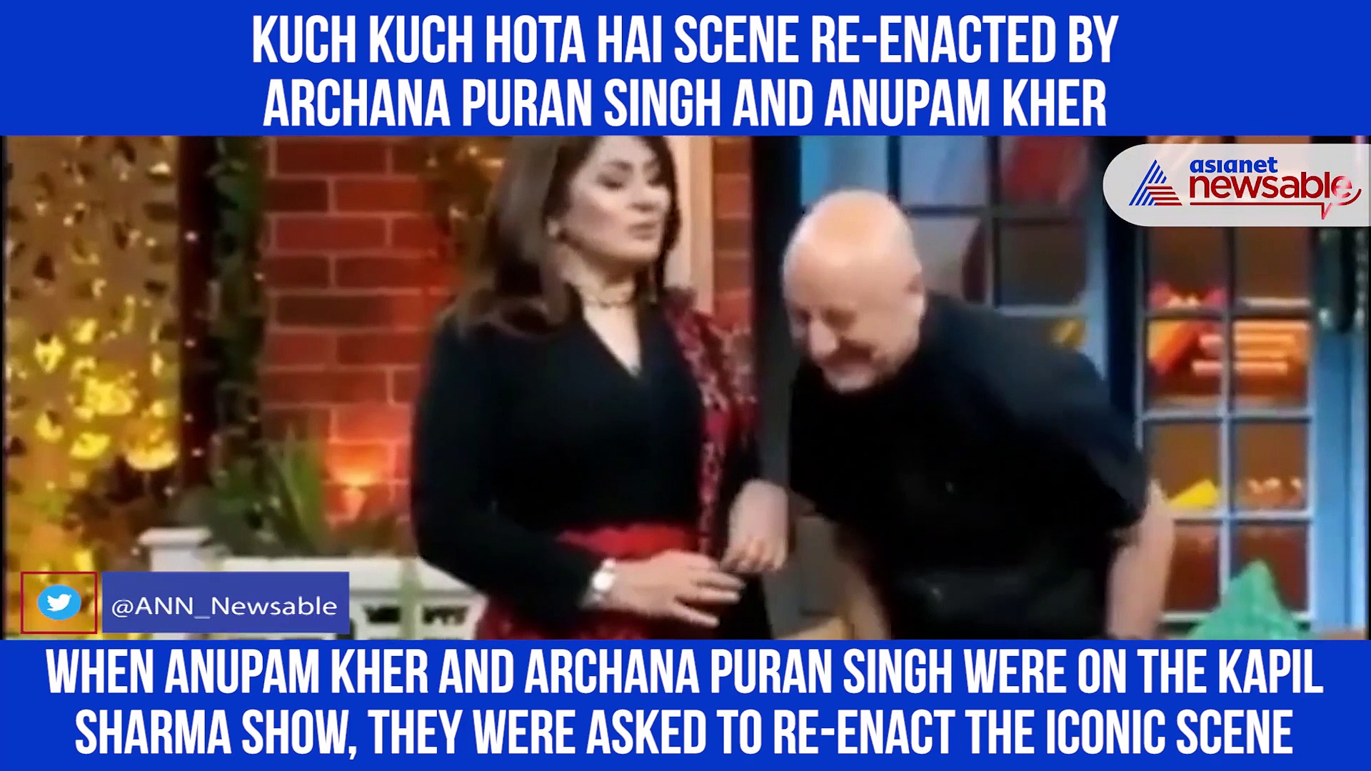 Archana Puran Singh re-enacts Kuch Kuch Hota Hai scene with Anupam Kher