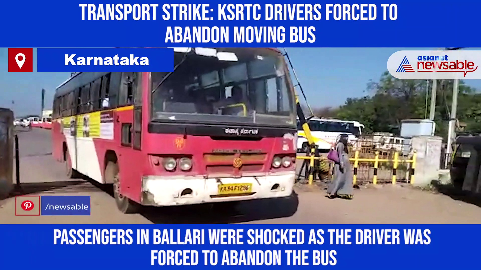 Transport strike: KSRTC drivers forced to abandon moving bus