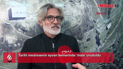 Tarihi medresede şaşırtan görüntü! "Bu parça oraya nasıl konuldu?"