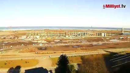 Rize-Artvin Havalimanı terminal ve kule binalarının yükselişi kamerada