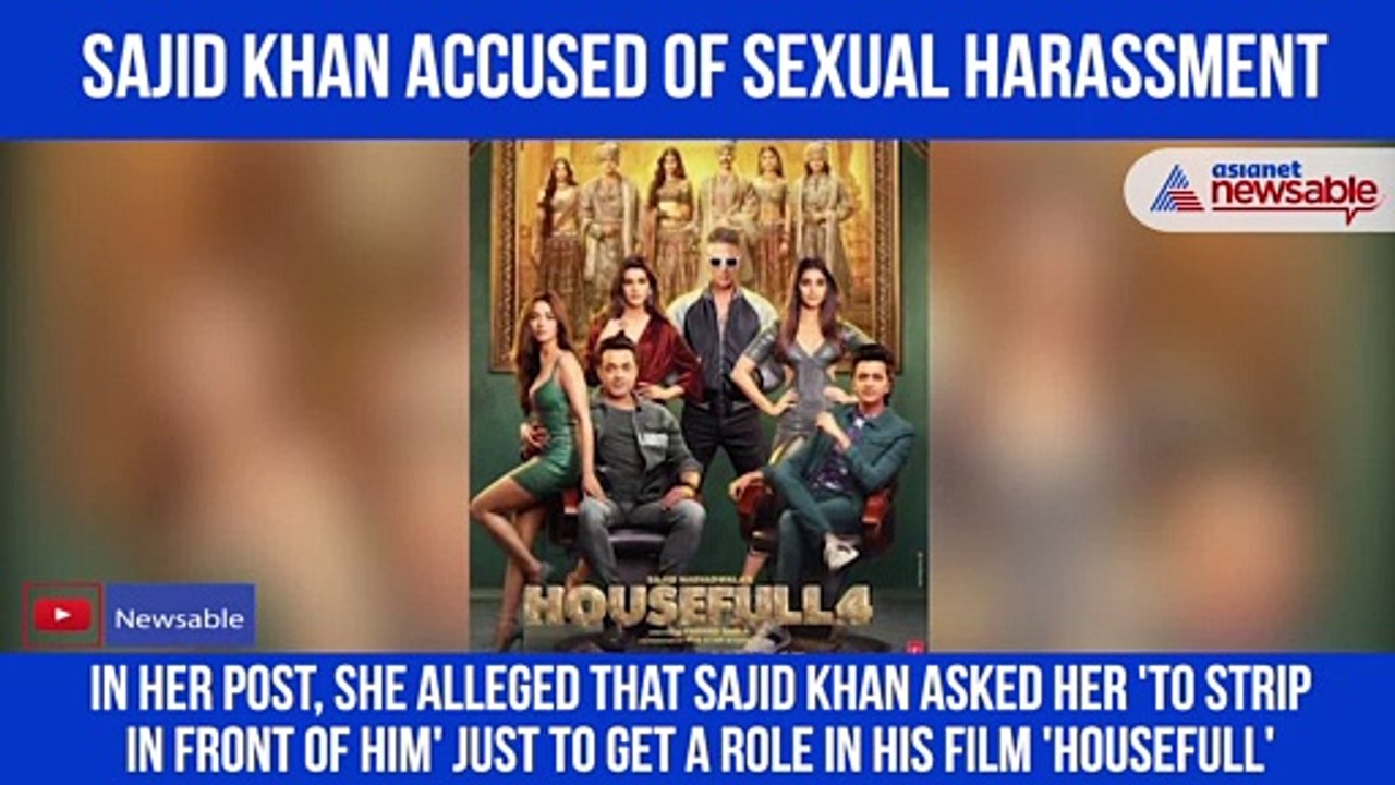 Indian model Paula accuses Sajid Khan of sexually harassing her in a new 'me too' post