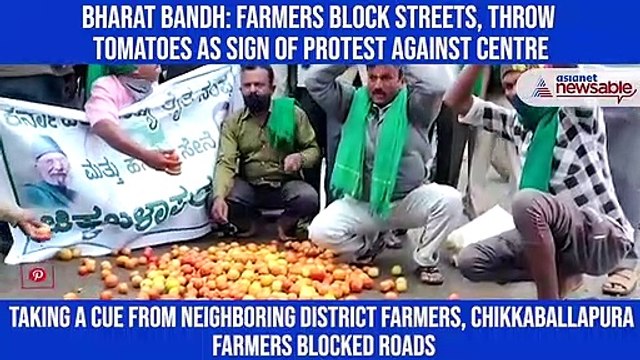Bharat Bandh: Farmers block streets, throw tomatoes as sign of protest against Centre