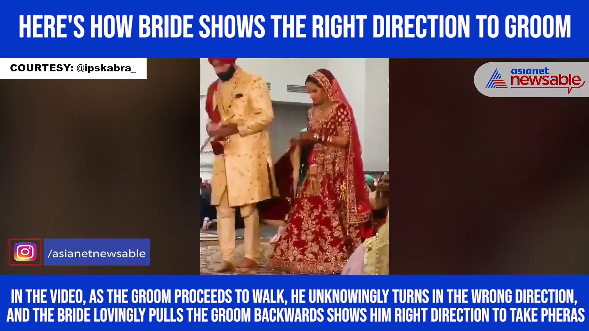 Here's how bride shows the right direction to groom