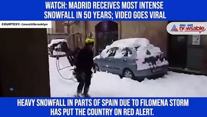 Watch: Madrid receives most intense snowfall in 50 years; video goes viral