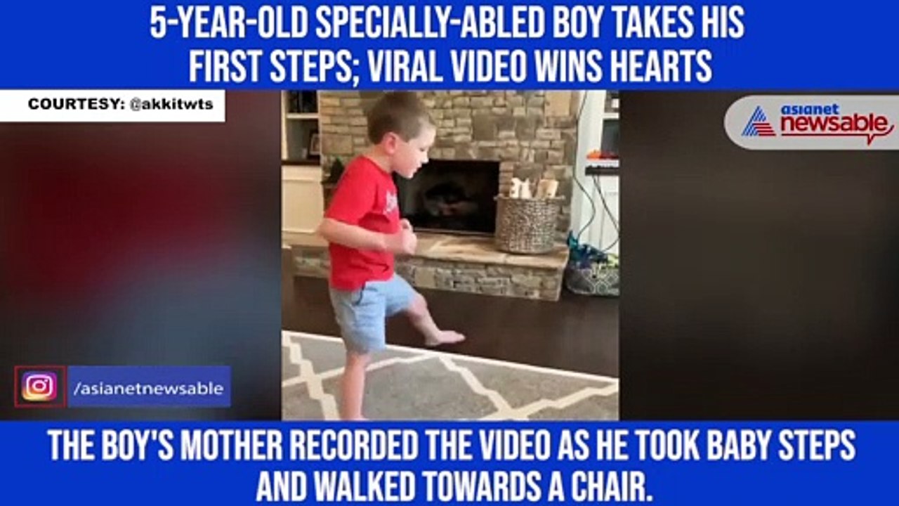 5-year-old specially-abled boy takes his first steps; viral video wins hearts