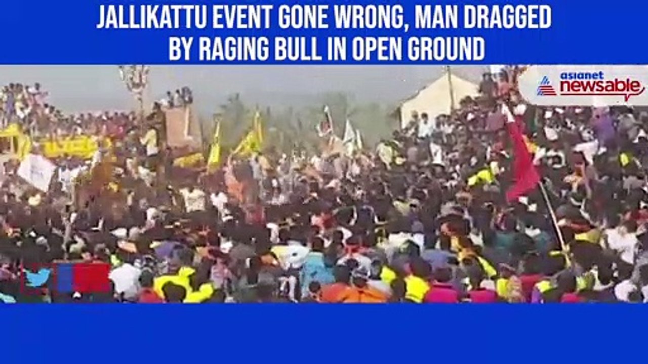 Jallikattu event gone wrong, man dragged by raging bull in open ground