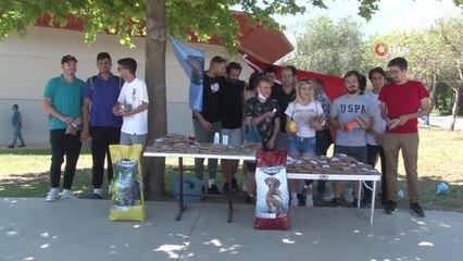 Üniversiteli öğrenciler, yerleşkedeki sokak hayvanlarını unutmadı