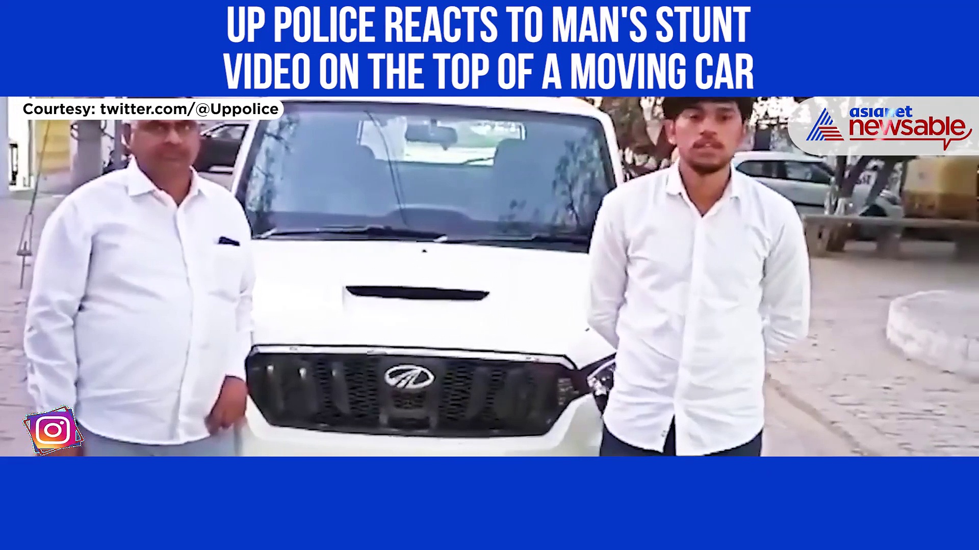 Man does push-ups on top of a moving car; Here's how Police rewarded him