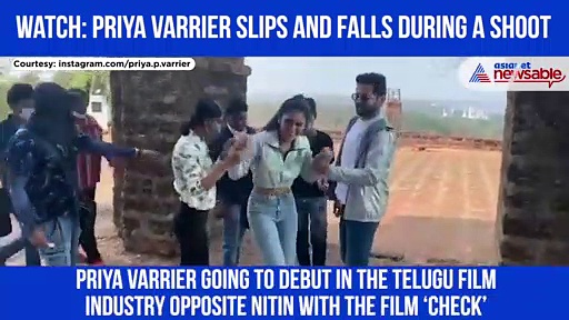 Priya Varrier falls while filming a romantic scene; Watch video