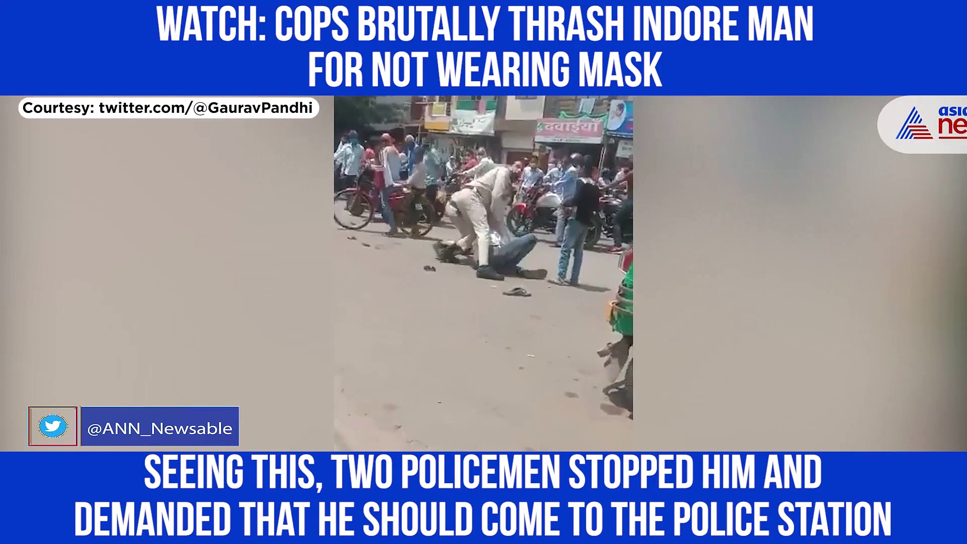 Madhya Pradesh cops thrashed auto-driver for not wearing mask; Video goes viral