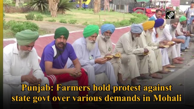 Punjab: Farmers hold protest against state government in Mohali