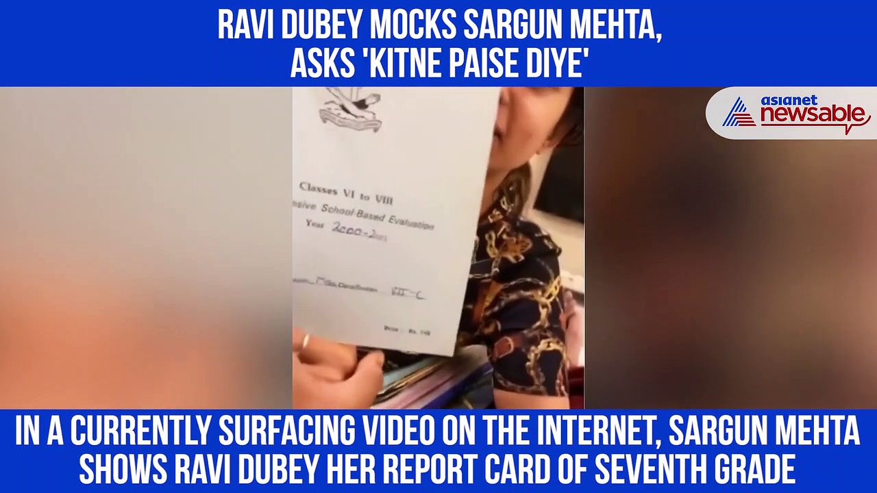 Ravi Dubey mocks Sargun Mehta, asks 'Kitne paise diye' when she shows her report card; Watch hilarious video