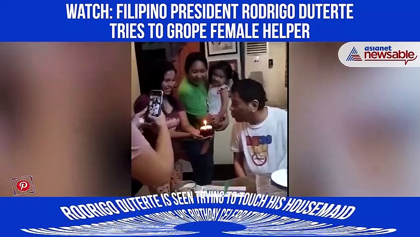 Filipino President Rodrigo Duterte tries to grope maid; palace says 'No malice'