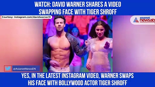 David Warner swaps his face with Tiger Shroff, dances with Alia Bhatt; Video Goes Viral