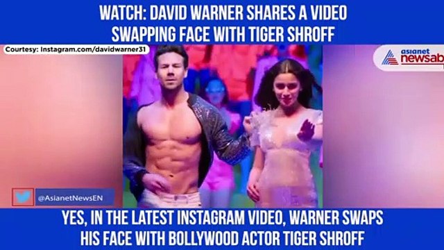 David Warner shares a video swapping face with Tiger Shroff