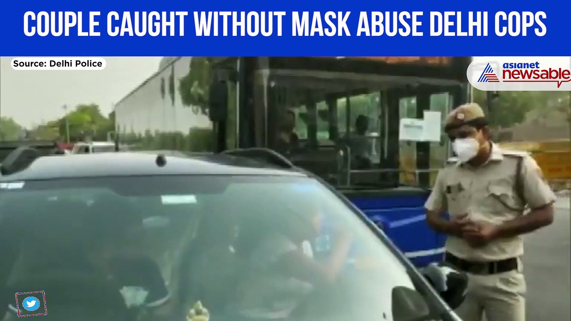 Husband blames wife after video of couple abusing Delhi cops who caught them without a mask goes viral