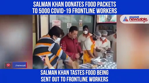 Salman Khan once again earns fans' respect by donating food packets to 5000 COVID-19 frontline workers