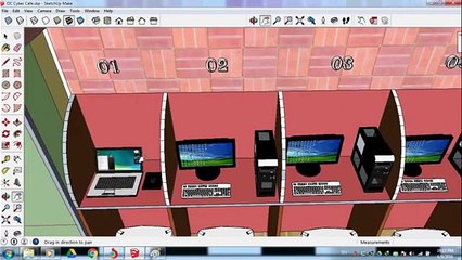 Small Cyber Cafe Design in Sketchup