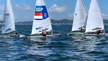 Indian sailing athlete Vishnu Sarvanan in action