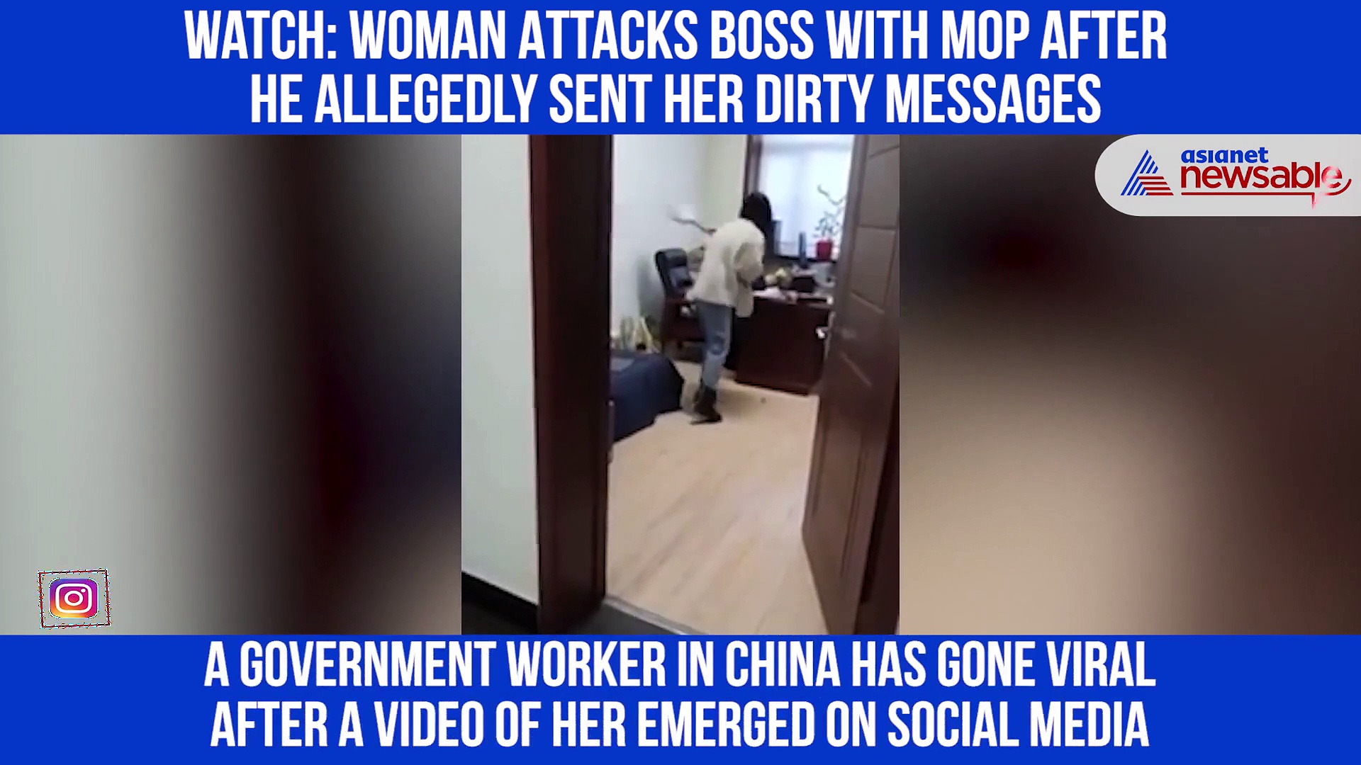 Woman beating her boss with mop goes viral (Watch)