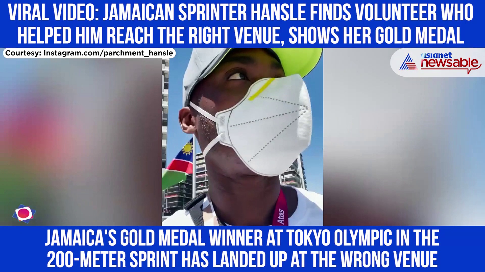Jamaican sprinter Hansle finds volunteer who helped him reach the right venue, shows her Gold medal