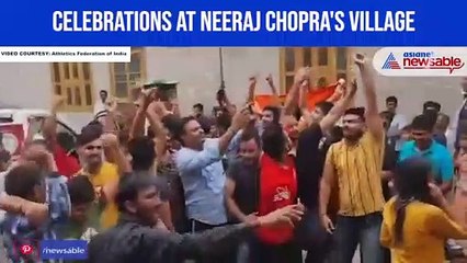Celebrations at Neeraj Chopra's village