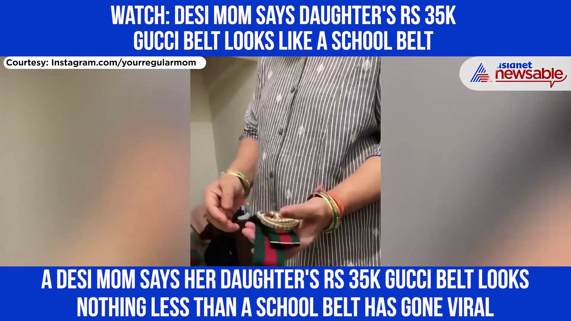 Mom explains ₹35k Gucci belt as a school belt; watch viral video