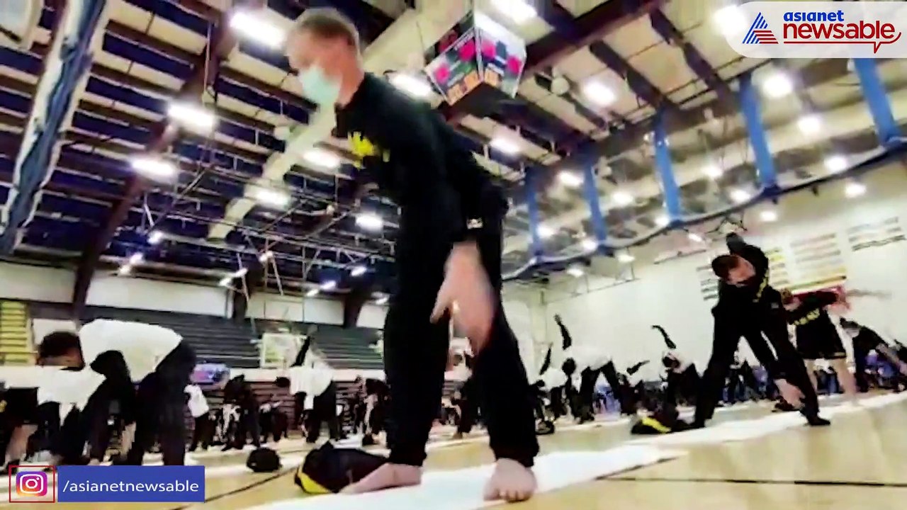 Indian and US troops carried out joint yoga session