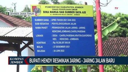 Bupati Jember Beri Nama Baru Jaringan Jalan yang Selesai Diperbaiki