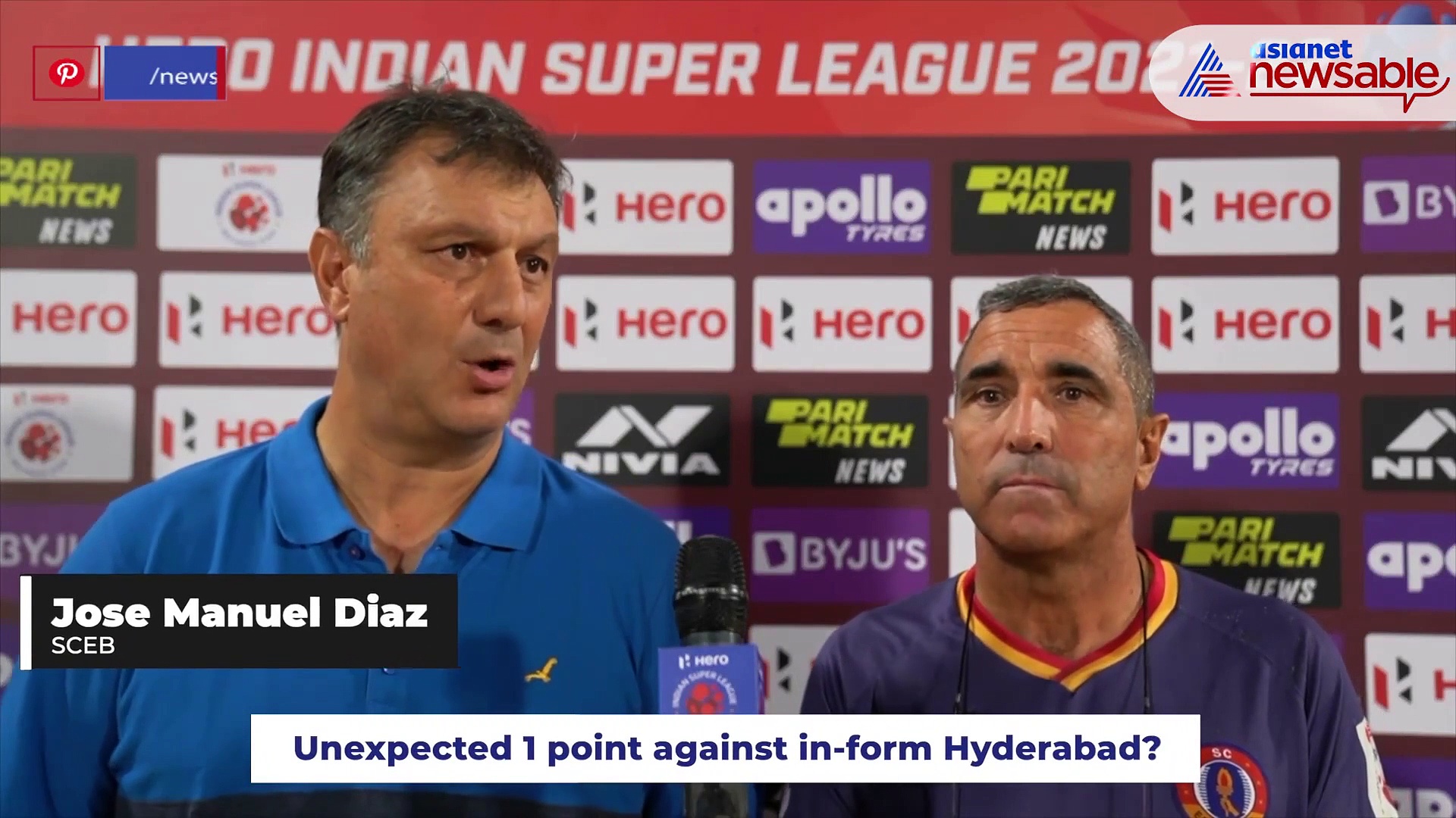 ISL 2021-22: Everyday SCEB is working hard to improve its level - Jose Manuel Diaz on HFC draw